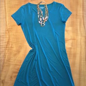 TravelSmith Packable Knit Dress, Teal (S)